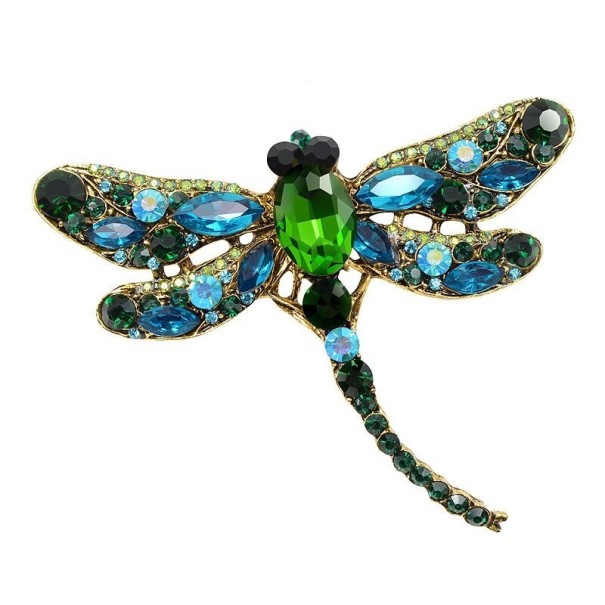 Broche de libélula verde