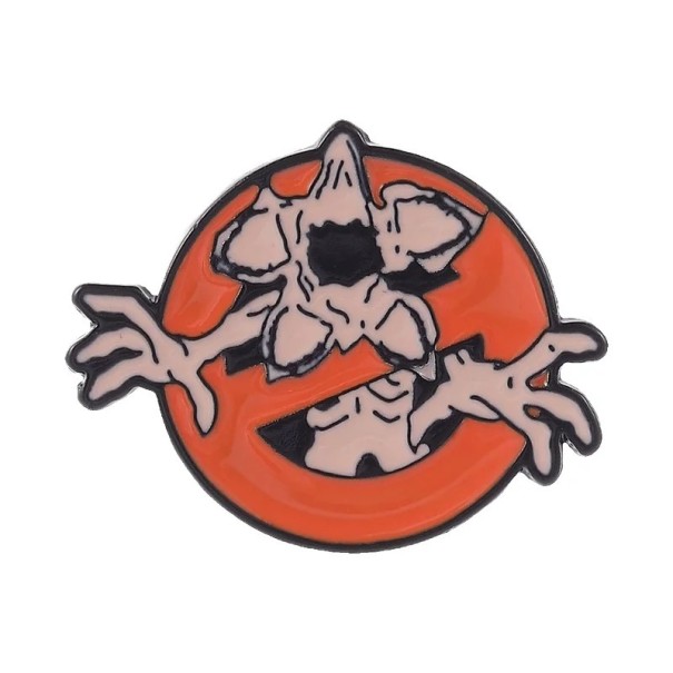 Broche demogorgon inspirée de Stranger Things badge orange et noir accessoire de vêtement revers sac à dos cadeau pour amis 1