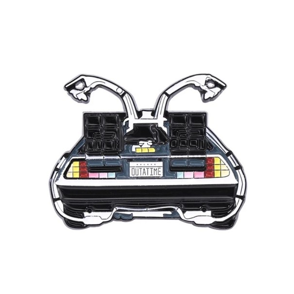 Broche metálico de carro com asas OUTATIME aproximadamente 3 x 3,8 cm em várias cores distintivo para roupa mochila saco decorativo estilo retro 1