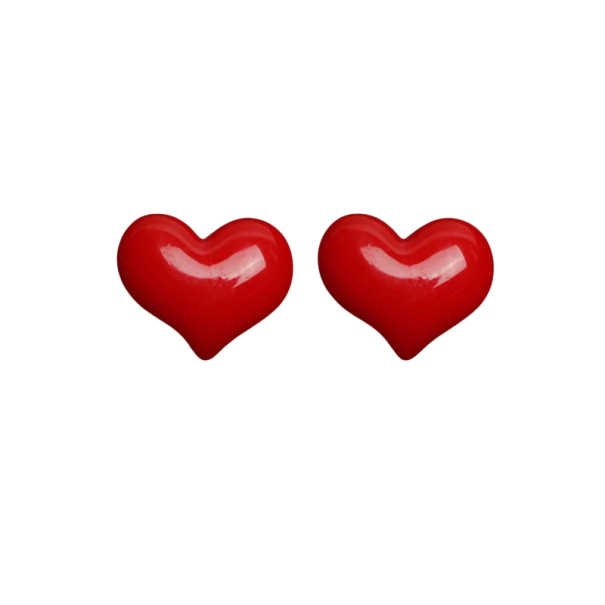 Broches cœur 2 pcs mini environ 2 × 1,7 cm épingles métalliques rouges motif romantique accessoire pour vêtements sac à dos 1