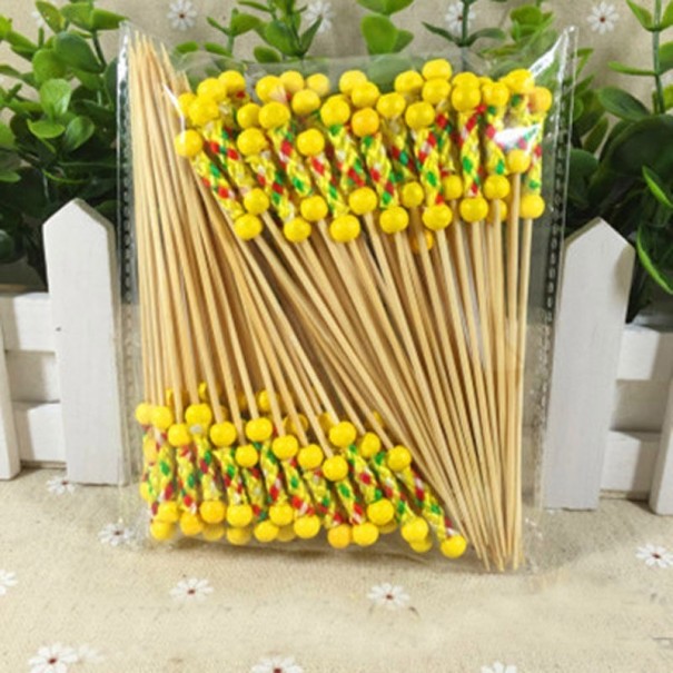 Brochetas con decoración 100 uds amarillo