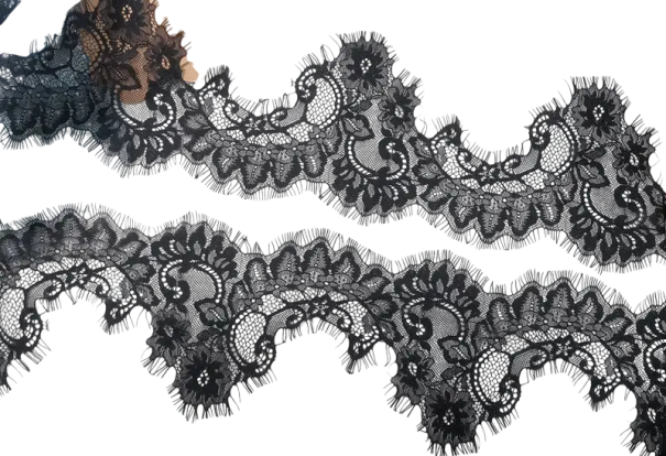 Broderad spets tyg 3 m Bredd 17 cm Polyester dekorativ spets för sömnad dekoration av kläder textil dekoration hantverk svart