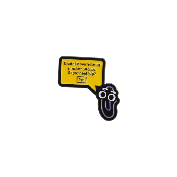 Broșă amuzantă de birou 3 x 3 cm Agrafă de birou vorbitoare Aliaj de zinc Accesoriu original pentru sacou, rucsac sau geantă 1