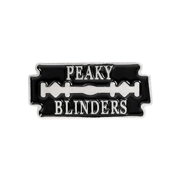Broșă emailată Peaky Blinders motiv zăbrele 1 × 2,8 cm insignă metalică neagră și argintie pentru rever, jachetă, rucsac, accesoriu de modă 1