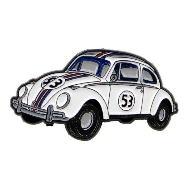 Broșă metalică desenată retro auto 3,5 x 1,9 cm insigna smaltată albă neagră albastră roșie pin pentru îmbrăcăminte rucsac accesoriu 1