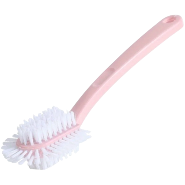 Brosse à chaussures universelle à cinq faces avec poignée ergonomique Nettoyant multifonction pour semelles, lacets et bords de semelles rose