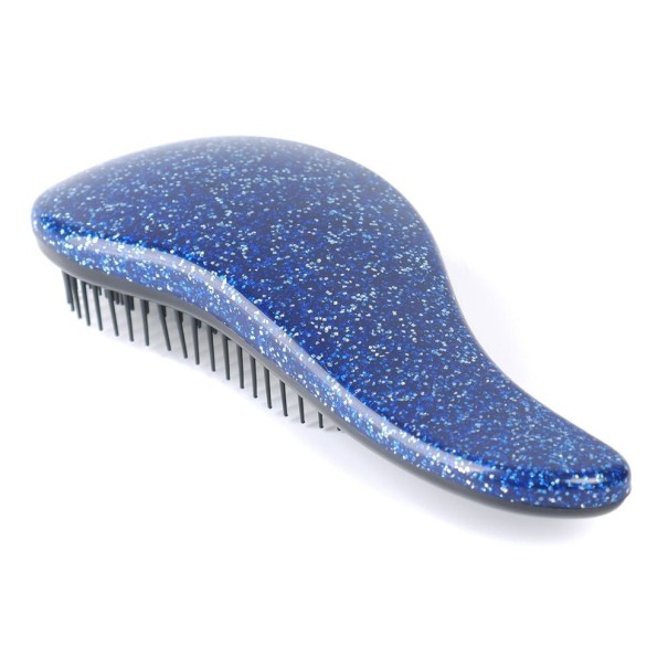 Brosse à cheveux scintillante bleu