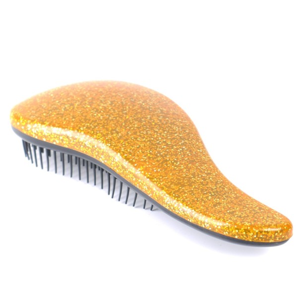 Brosse à cheveux scintillante jaune