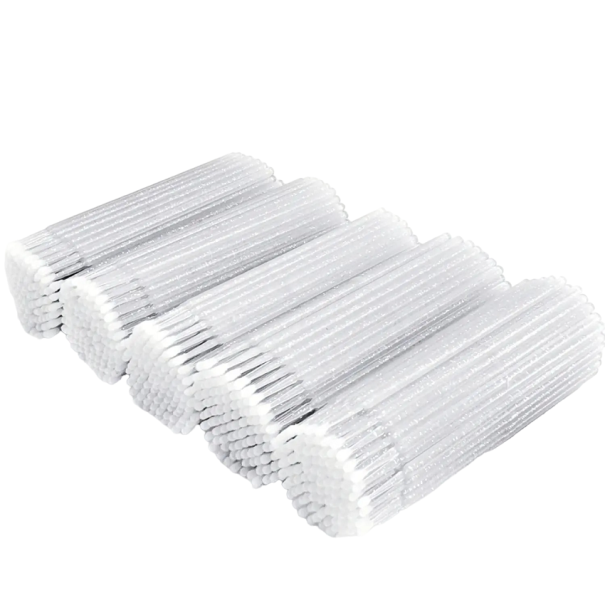 Brosse à cils jetable Ensemble de micro-brosses pour l'application de cils artificiels Applicateur pour l'extension de cils 500 pcs blanc
