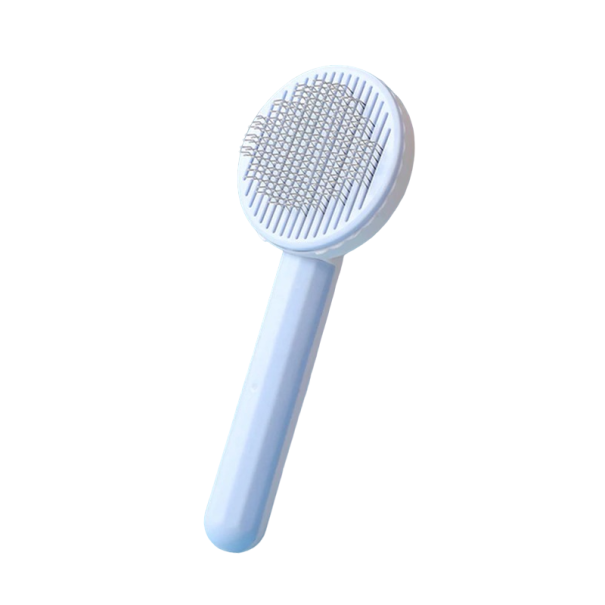 Brosse autonettoyante pour animaux de compagnie P3979 bleu clair