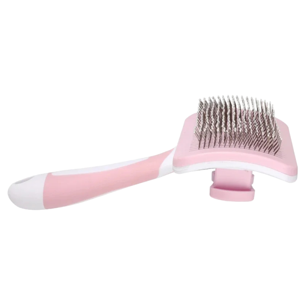 Brosse autonettoyante pour chiens et chats Brosse unilatérale pour enlever les poils pour chiens et chats 16,5 x 7,9 cm rose