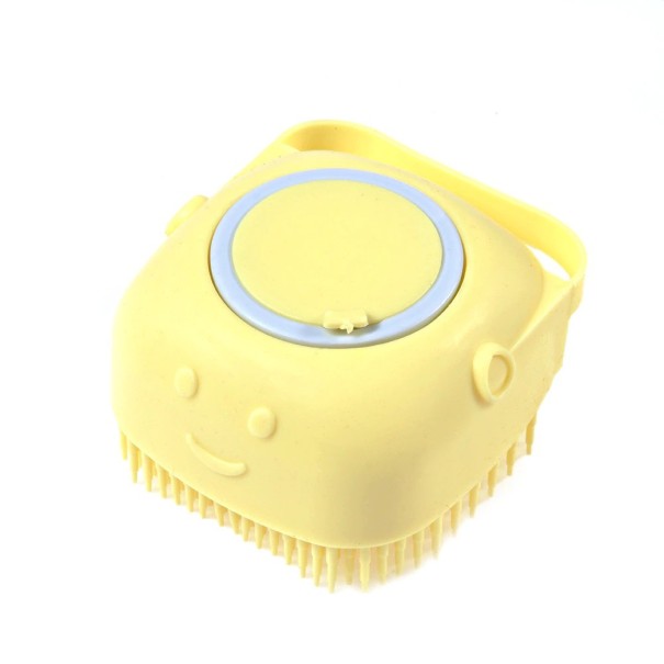 Brosse de bain massante pour animaux de compagnie jaune