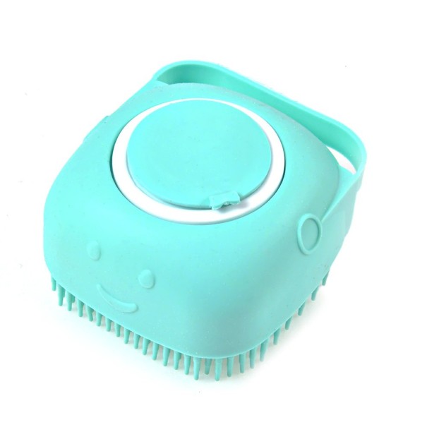 Brosse de bain massante pour animaux de compagnie turquoise