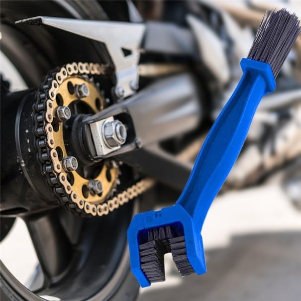 Brosse de nettoyage de chaîne de vélo et de moto Tête en forme de U et brosse droite pour pignons Nylon et ABS Dimensions 25,5 x 6 x 3,2 cm 1