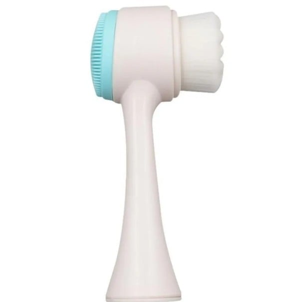 Brosse double face pour le nettoyage des pattes de chien 12,7 cm avec une tête de 5,5 cm de large Poils doux et picots fins Poignée bleu