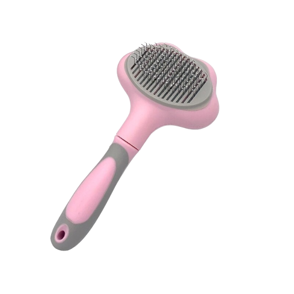 Brosse ovale de toilettage pour chats et chiens rose