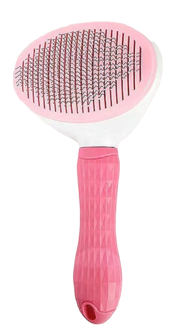 Brosse ovale pour animaux rose