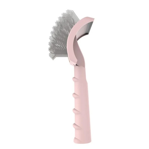 Brosse pour poils longs Brosse démêlante pour grands chiens Brosse à fil unilatérale pour chiens 23 x 15 cm rose