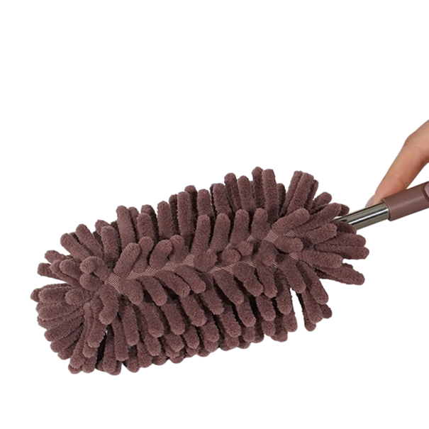 Brosse télescopique à poussière 26–80 cm Balai à poussière extensible avec poignée flexible pour voiture et maison Attrape-toiles d'araignée et acariens Différentes couleurs marron
