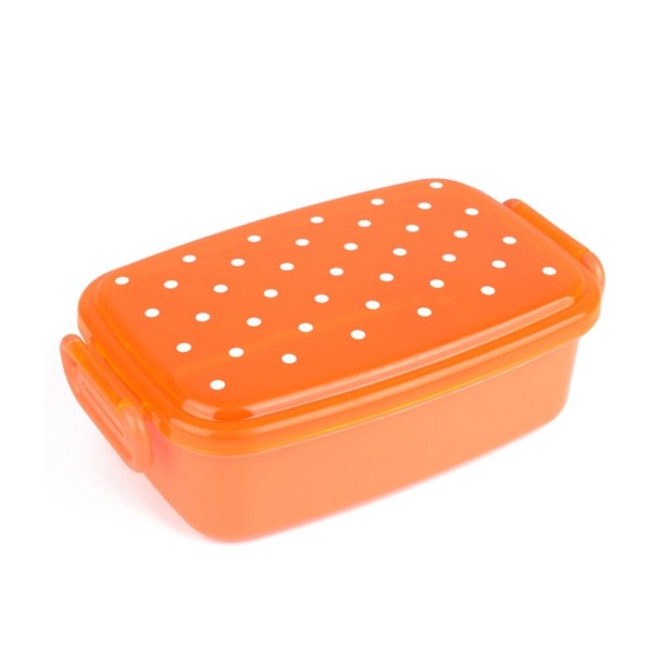Brotdose mit Punkten orange