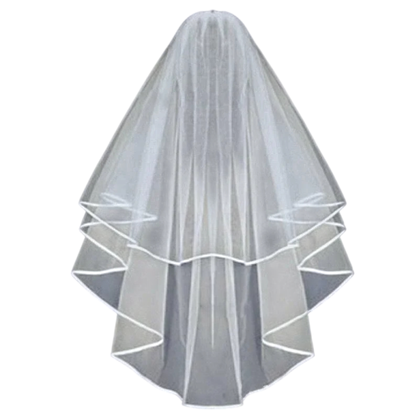 Bruidsvleugel 78 cm Dubbel Laags Tulle Met Kam Afgewerkt Met Lint Wit Ivoor Fijn Vleugel Voor Bruidsjurken Ivory