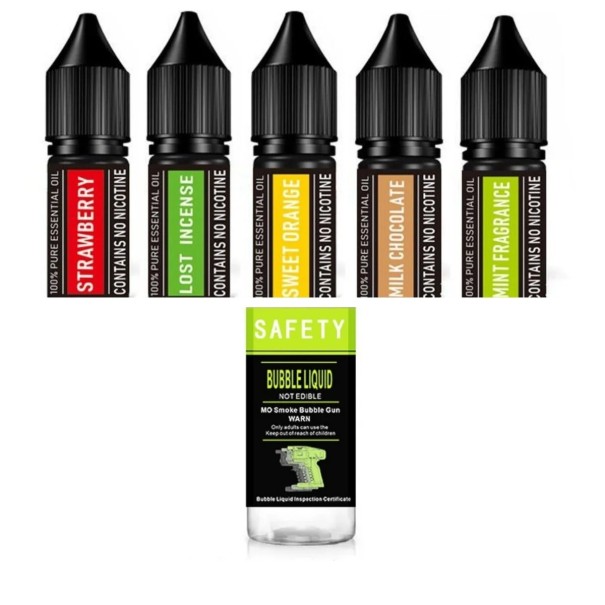 Bubbelvätska 50 ml + 5 smaker fyllning till bubbelpistolen för cocktails tillbehör för att skapa bubbeleffekt 1