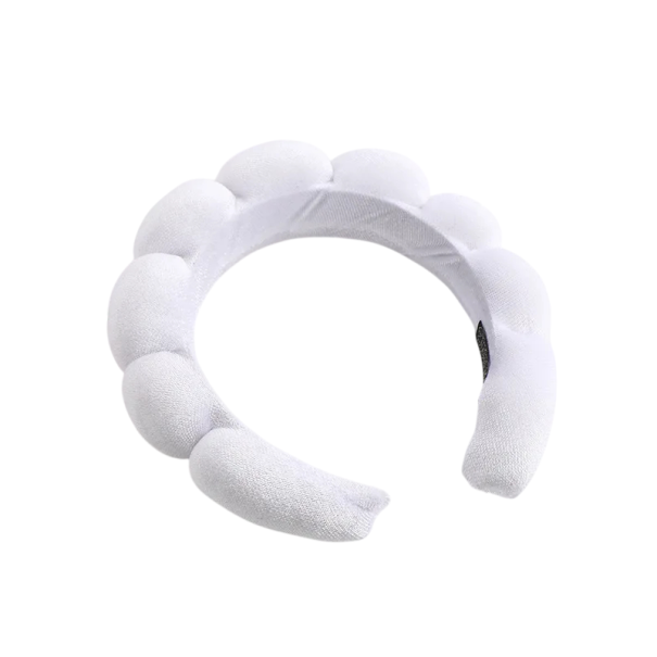 Bubble Hairband 17.5 x 16.8 x 3.7 cm Padded Volume Headband Soft 3D Women's and Girls' Hair Accessory Fashion Accessory white