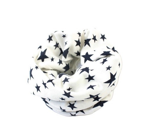 Bufanda (corbata) de moda infantil con estrellas J3036 blanco