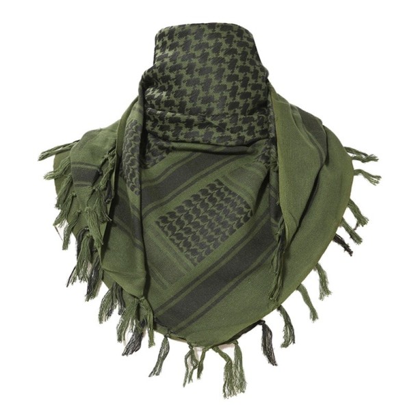 Bufanda de cuadros para hombre verde militar
