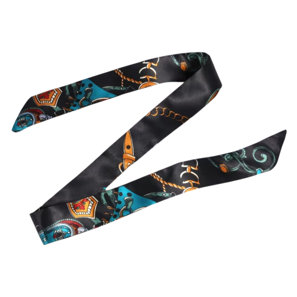 Bufanda de mujer moderna 4 × 100 cm Pequeña larga delgada accesorio de moda multifuncional Bufanda para la cabeza Diadema para el cabello Adorno de bolso 1