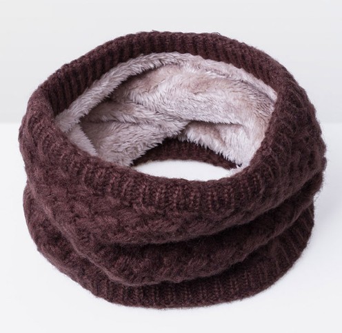 Bufanda de túnel de invierno con pelo marrón