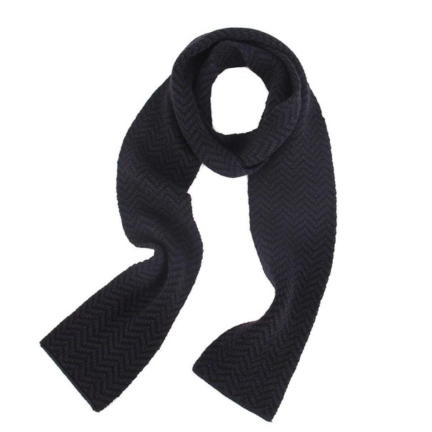 Bufanda infantil con estampado en zigzag J1867 azul oscuro