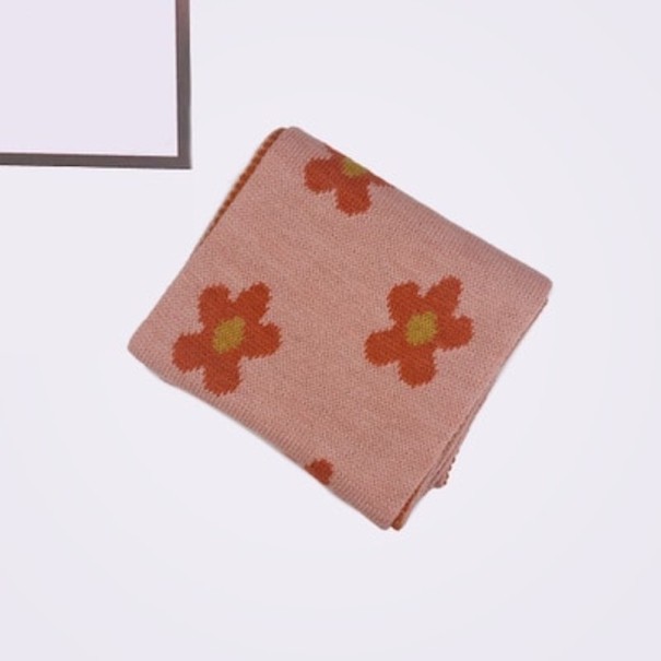 Bufanda infantil con flores A401 rosa