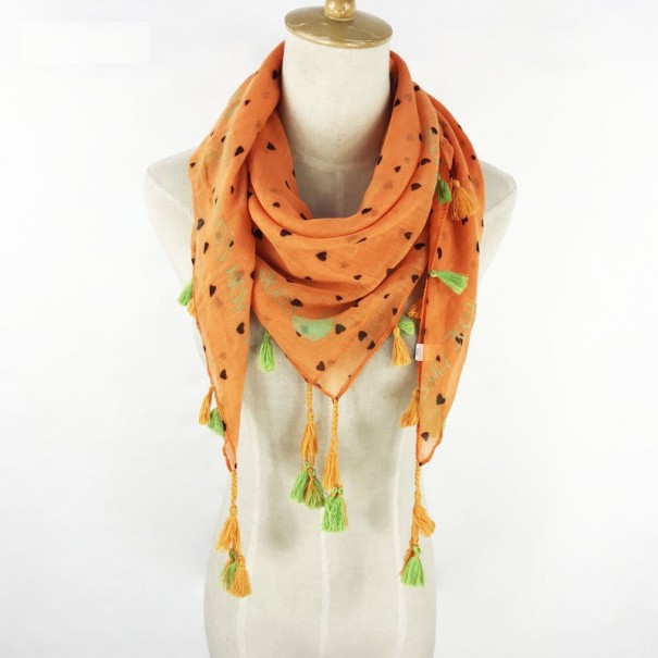 Bufanda infantil primavera/otoño con corazones J2457 naranja Bufanda infantil primavera/otoño con corazones J2457 naranja