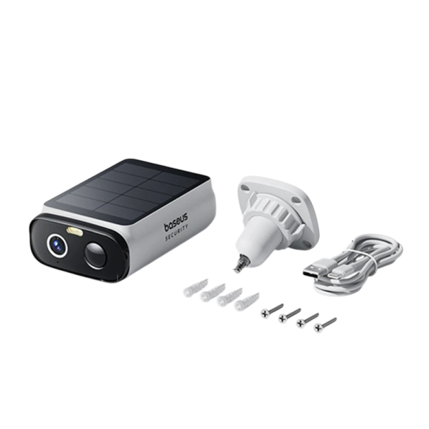 Buiten beveiligingscamera met zonne-energie 2K resolutie 8× digitale zoom IP67 witte camera met licht en AI-detectie voor huisbewaking 1