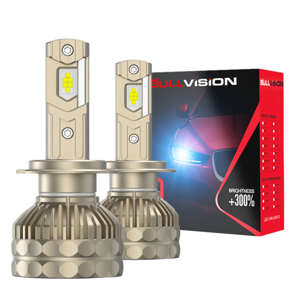 BULLVISION 9006 HB4 30 000 lm 300 W 12 V LED-autožäöruvet, 2 kpl, CANBUS, valkoinen valo 6000 K 1