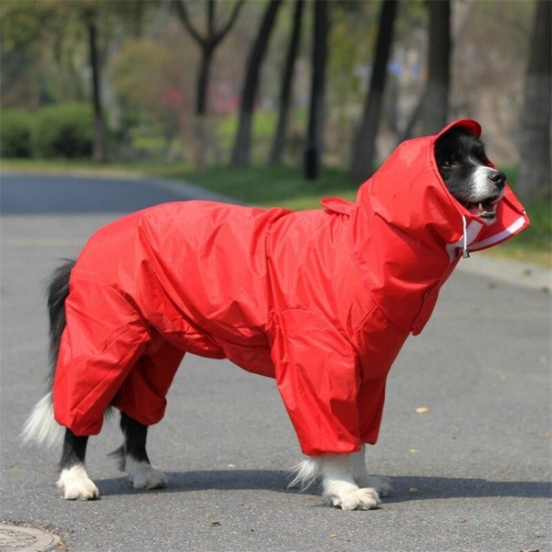 Bunda s kapucí pro psy červená S