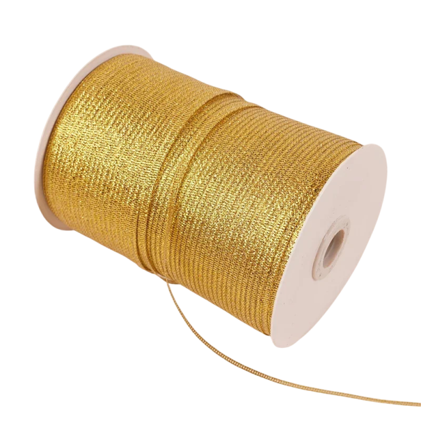 Bunte dekorative Bänder 3 mm x 10 Meter für Geschenkverpackungen, kreative Dekorationen und dekorative Schleifen golden