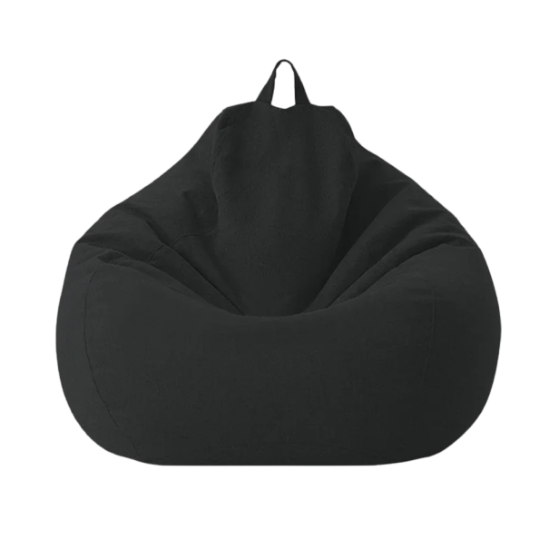 Bunter Bezug für einen Sitzsack 70 cm mit Reißverschluss und Halterung zum Füllen mit Plüschspielzeugen, Kissen oder Schaumstofffüllung schwarz