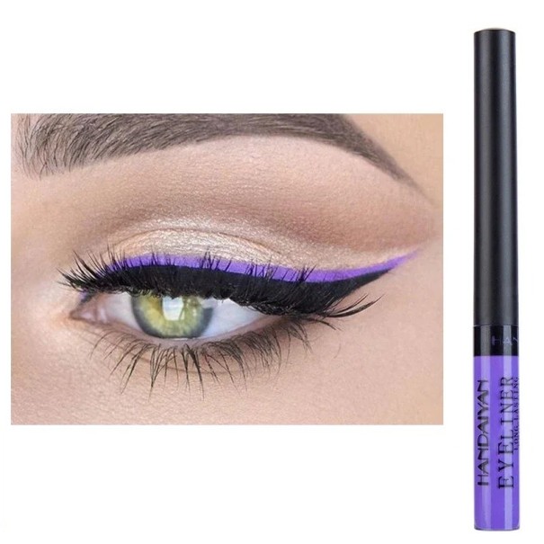 Bunter flüssiger Augenstift, wasserfester Eyeliner lila