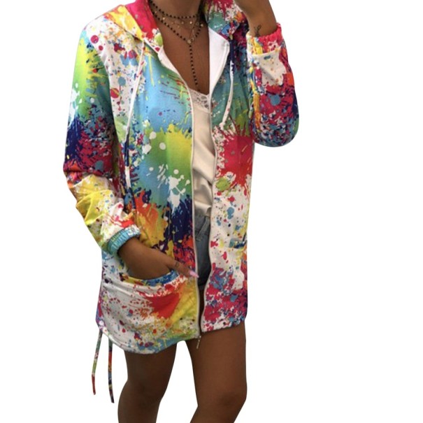 Bunter Hoodie für Damen weiß M