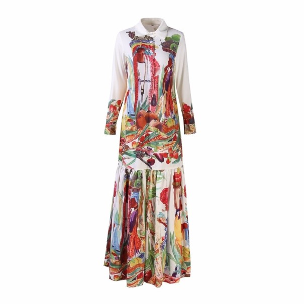 Buntes Damenkleid mit Kragen M