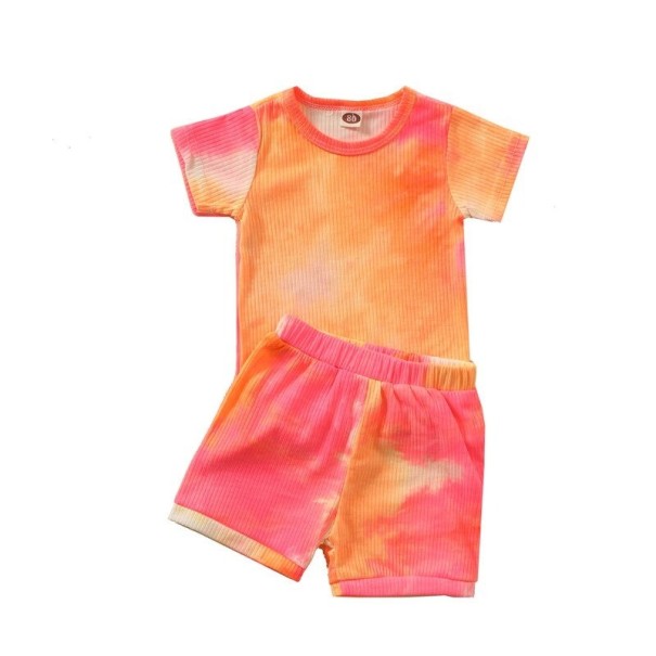 Buntes T-Shirt und Shorts für Kinder L1255 4 A