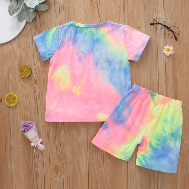 Buntes T-Shirt und Shorts für Mädchen L1296 6 A