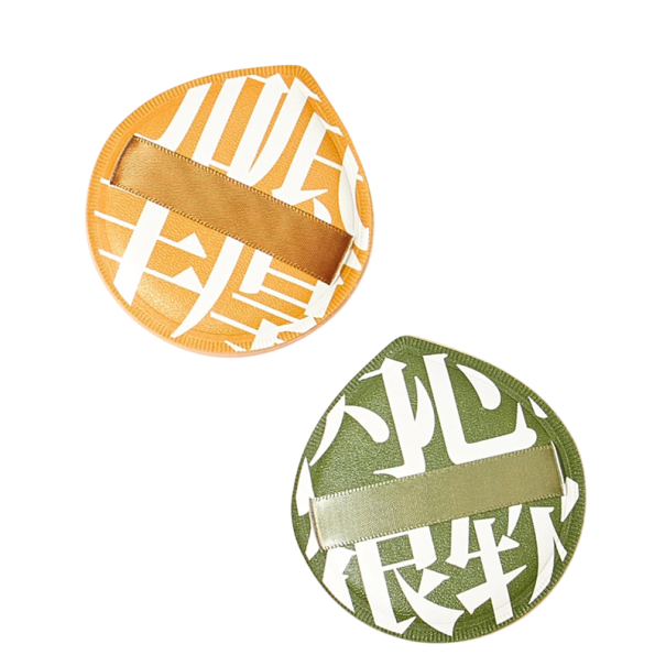 Burete cosmetic 7 x 7,5 cm Set de 2 Bureți de machiaj moi Machiaj uscat și umed Pernă de aer Aplicator de pudră verde galben