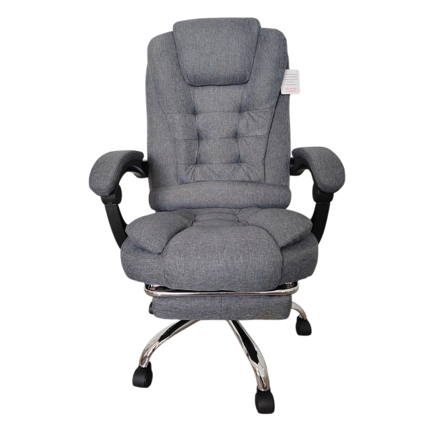 Bürostuhl mit Fußstütze 52 x 52 x 105 cm Polsternder Sitz Drehbar und höhenverstellbar für Büro und Zuhause grau