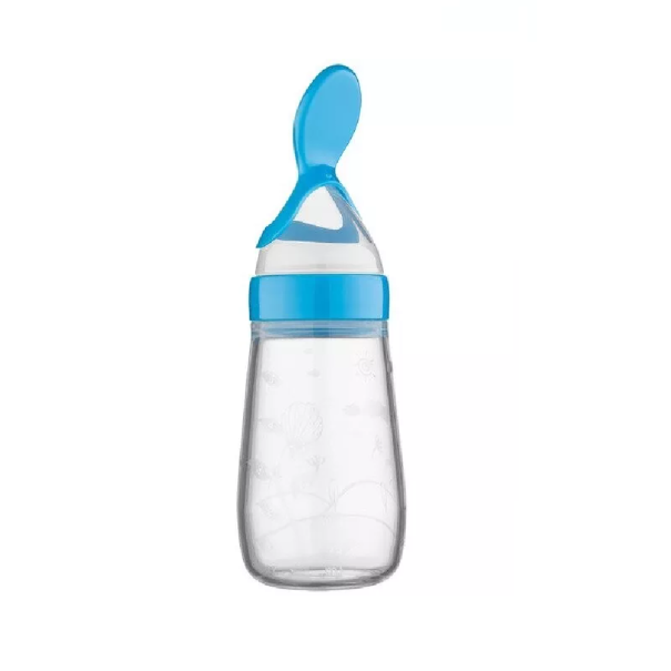 Butelka dla niemowląt z łyżeczką 18 x 5,5 cm niebieski