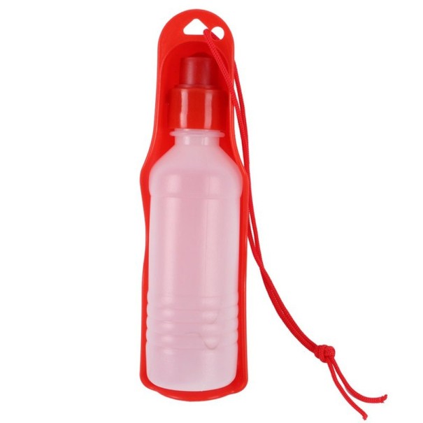 Butelka podróżna dla psów - 250 ml czerwony