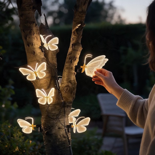 Butterfly LED Light 30 x 20 cm Static Decorative Light in the Shape of a Butterfly 12 V with Transformer ABS Warm White for Garden and Indoor Use 1