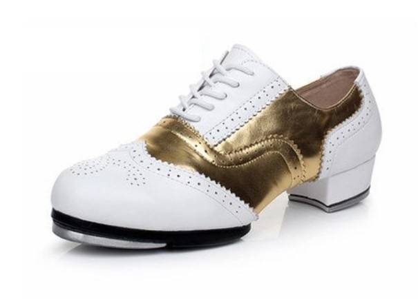 Buty do tańca biało-złoty 43